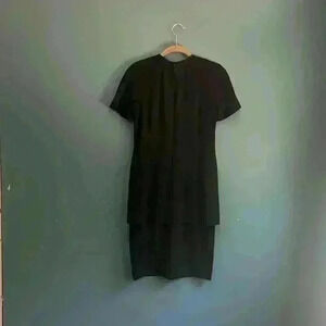 Liz Claiborne black Midi two-tone, short sleeve dress women’s‎ size 4 vintage